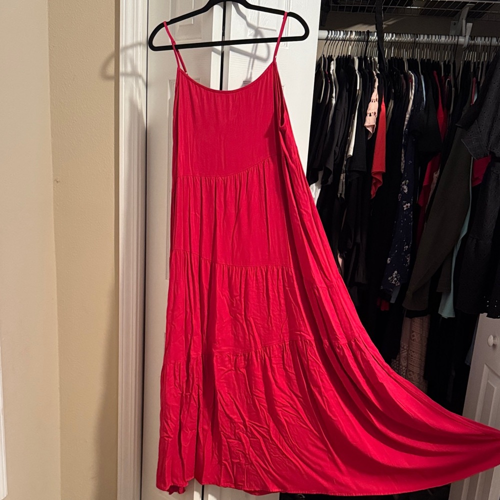 Elegant Scarlet Maxi Dress for Women